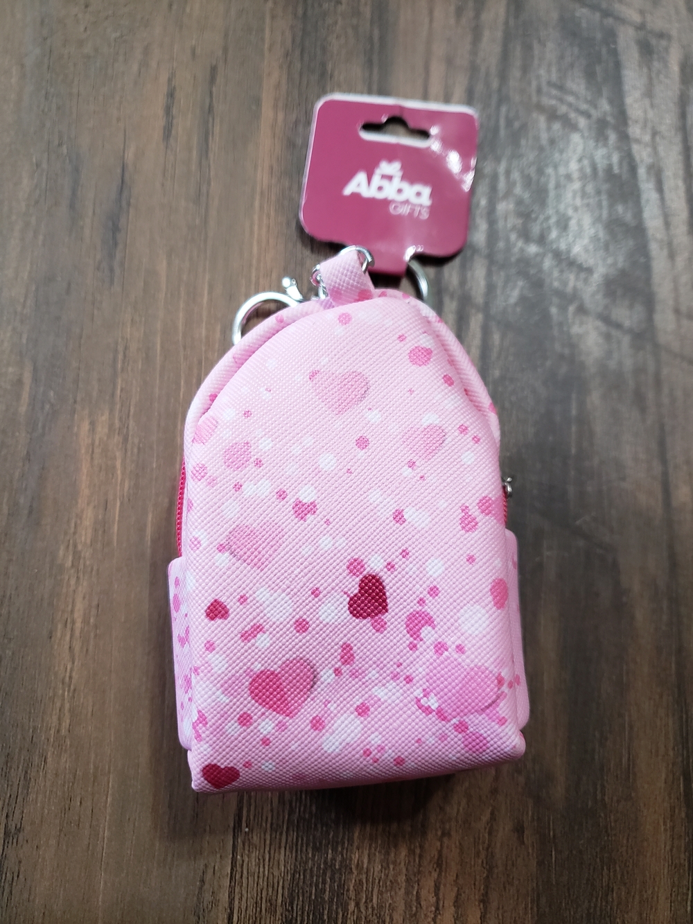 Pink Heart Mini Backpack Keychain with Spanish Scripture - Picture 2 of 5